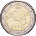 Estland, 2 Euro, Map of Estonia, 2011, Bi-Metallic, UNC-