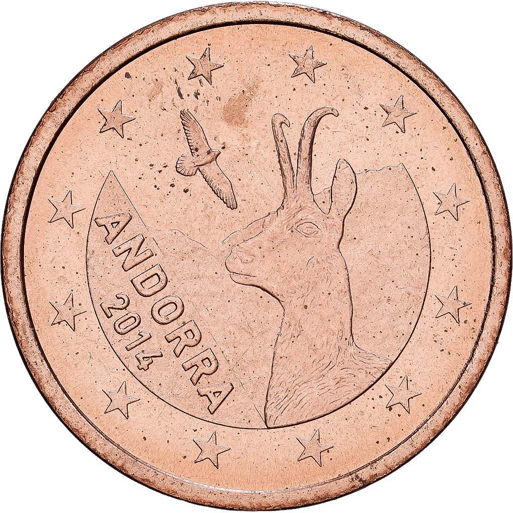 Andorra, 5 Euro Cent, 2014, Acciaio placcato rame, BB+, KM:522