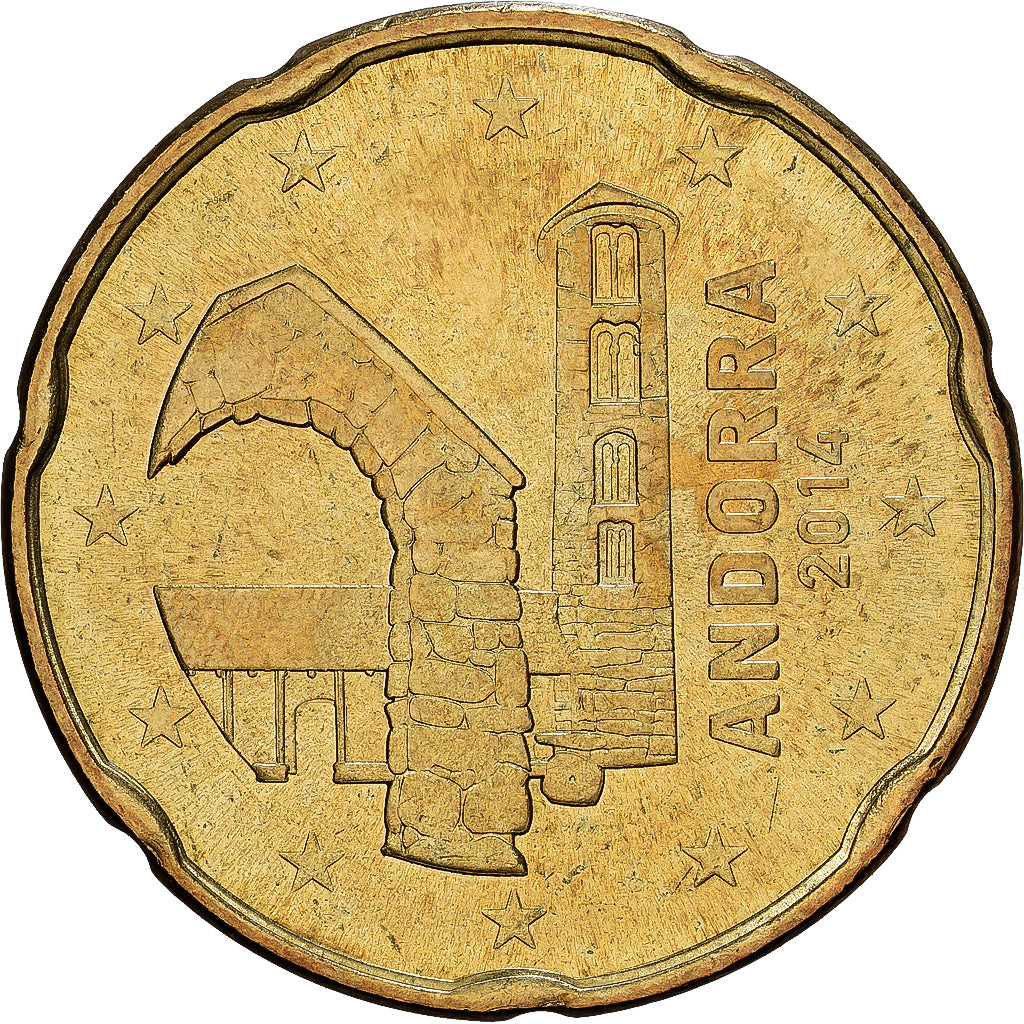 Andorra, 20 Euro Cent, 2014, Aluminio - bronce, EBC+, KM:524