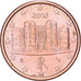 Italia, Euro Cent, 2002, Rome, SC, Cobre chapado en acero, KM:210