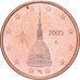 Italia, 2 Euro Cent, 2005, FDC, Cobre chapado en acero, KM:211