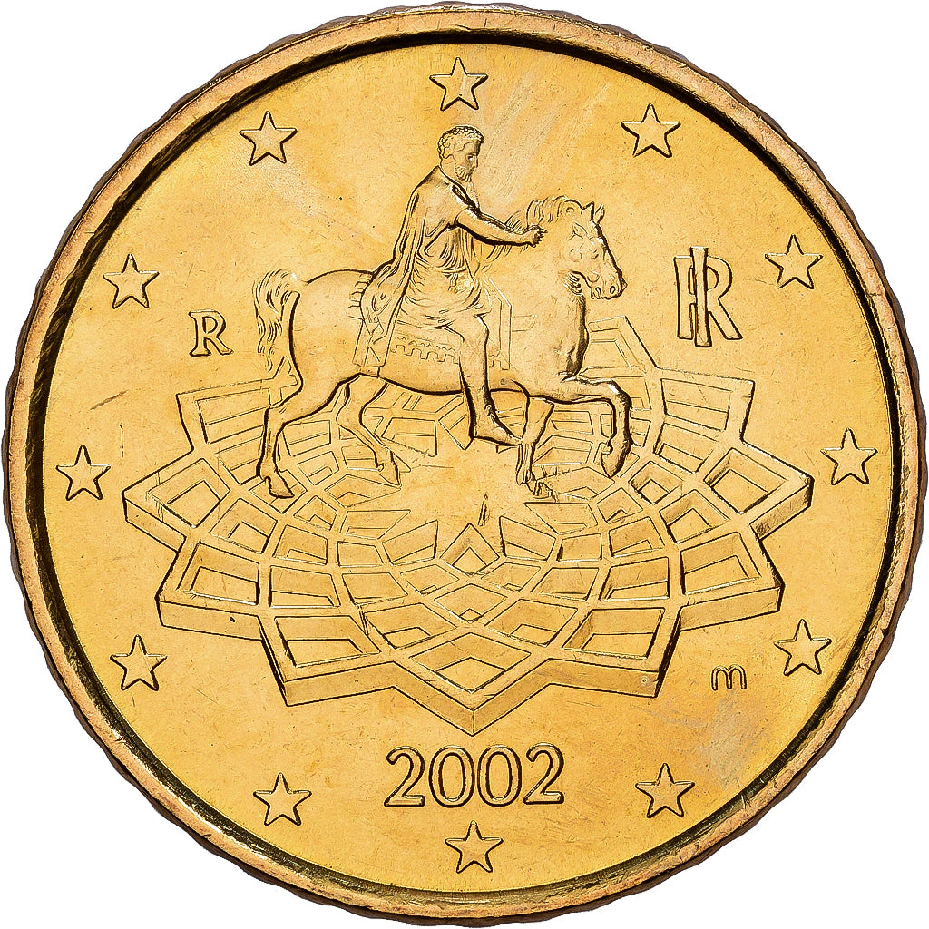 Italy, 50 Euro Cent, 2002, MS(65-70), Brass, KM:215