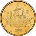 Italy, 50 Euro Cent, 2002, MS(65-70), Brass, KM:215