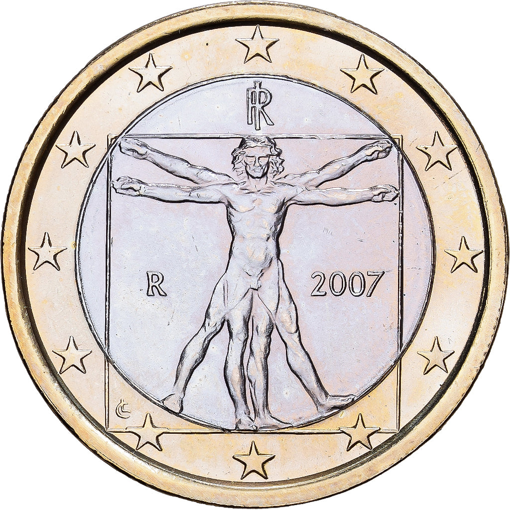 Italy, Euro, 2007, MS(63), Bi-Metallic, KM:216