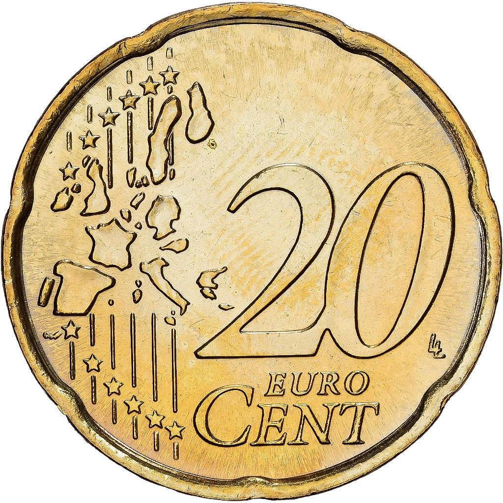 Italy, 20 Euro Cent, 2006, Rome, MS(65-70), Brass, KM:214