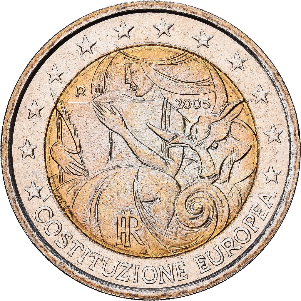Italy, 2 Euro, 2005, Rome, AU(50-53), Bi-Metallic, KM:217
