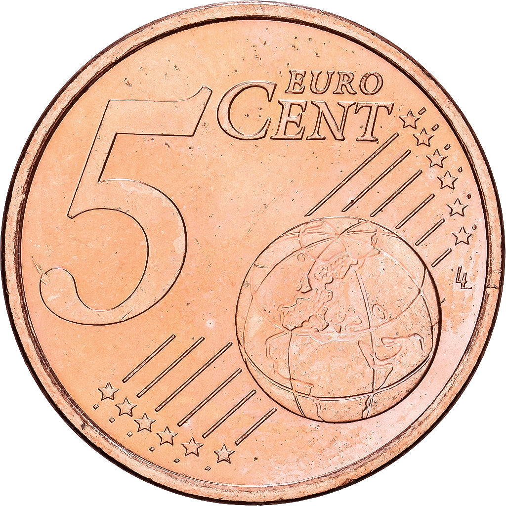Grécia, 5 Centimes, 2002, Athens, Aço Cromado a Cobre, MS(64)