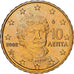 Greece, 10 Euro Cent, 2002, MS(65-70), Brass, KM:184