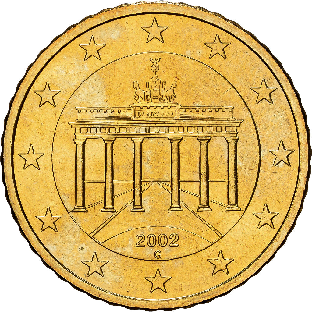 Duitsland, 50 Euro Cent, 2002, Karlsruhe, Nordic gold, UNC
