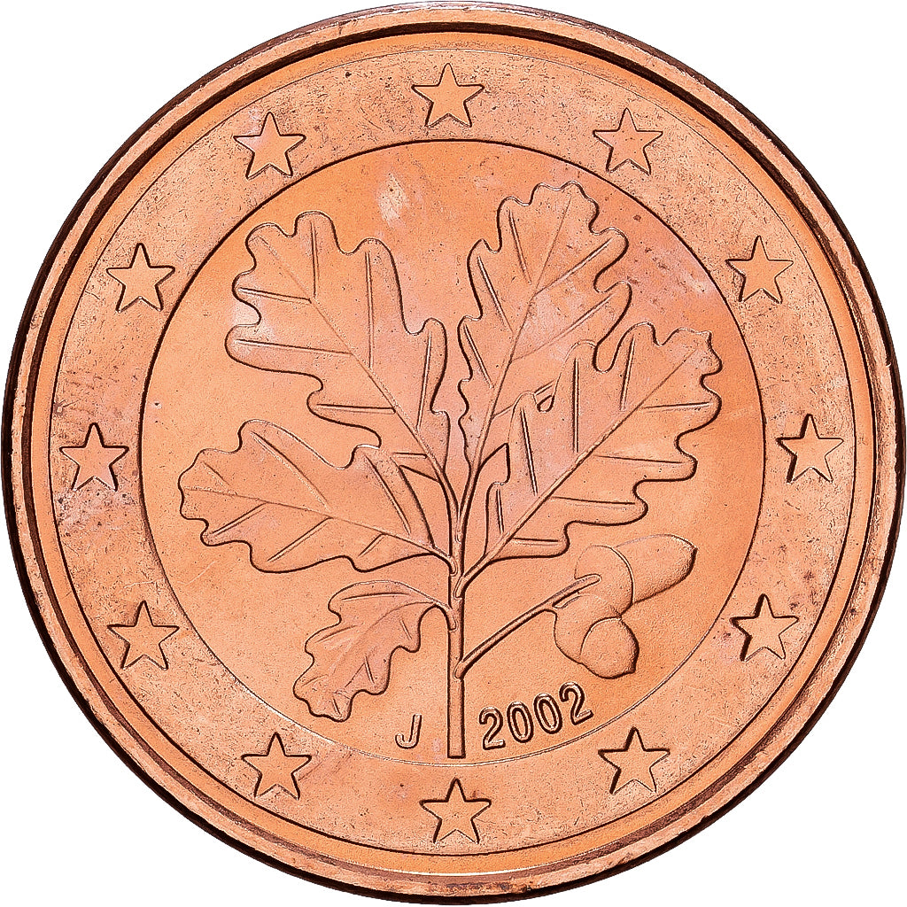 Duitsland, 5 Euro Cent, 2002, Hambourg, Copper Plated Steel, UNC