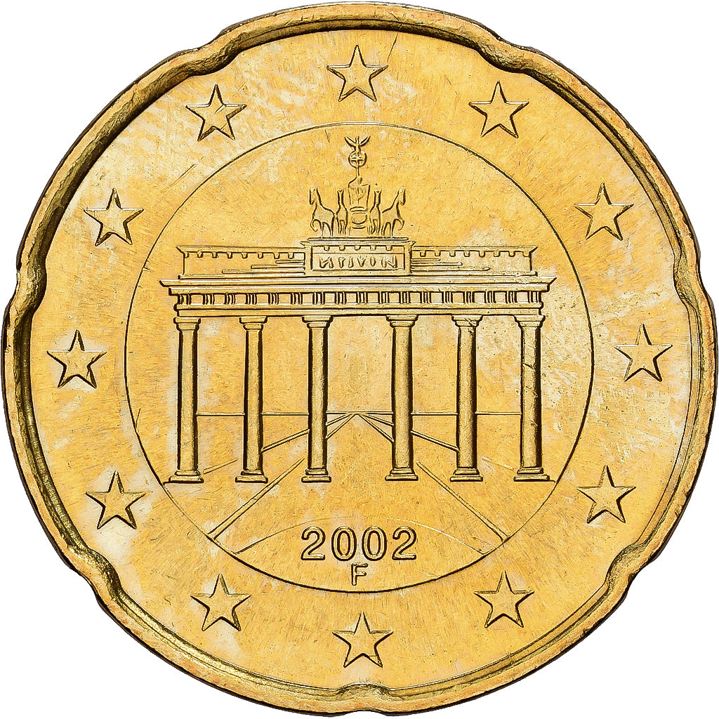 Duitsland, 20 Euro Cent, 2002, Stuttgart, Nordic gold, UNC