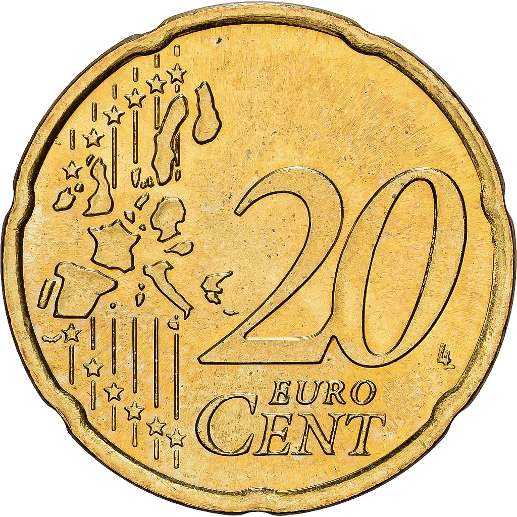 Duitsland, 20 Euro Cent, 2002, Stuttgart, Nordic gold, UNC
