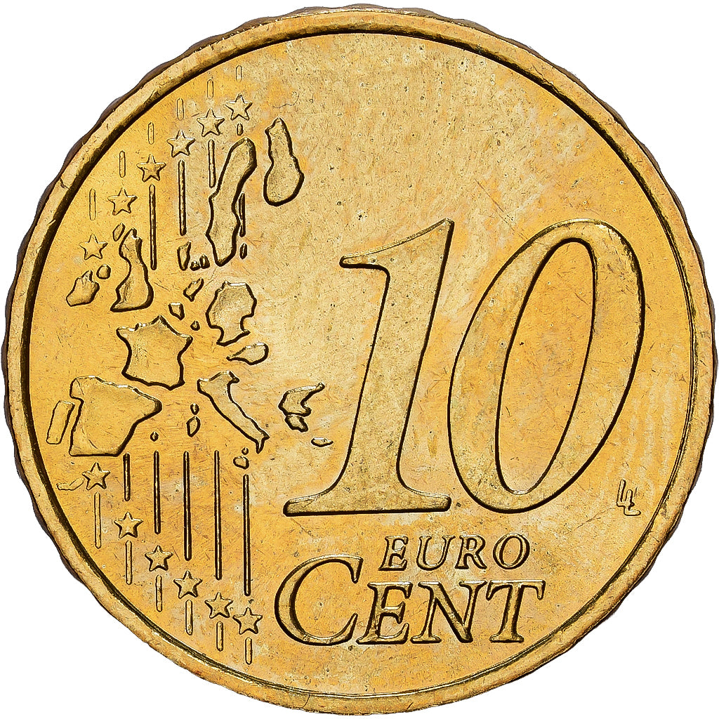 Alemania, 10 Euro Cent, 2002, Hambourg, Nordic gold, SC+