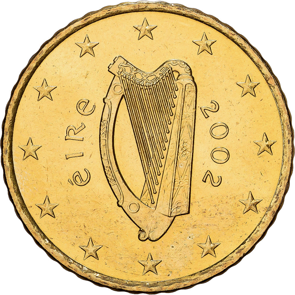 REPUBLIKA IRLANDII, 50 Euro Cent, 2002, Dublin, Nordic gold, MS(64)
