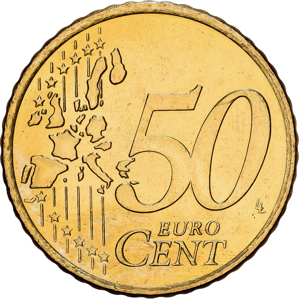 REPUBLIKA IRLANDII, 50 Euro Cent, 2002, Dublin, Nordic gold, MS(64)
