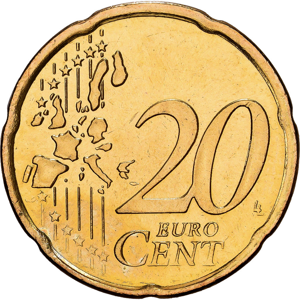 Irlande, 20 Euro Cent, 2002, Dublin, Or nordique, SPL+