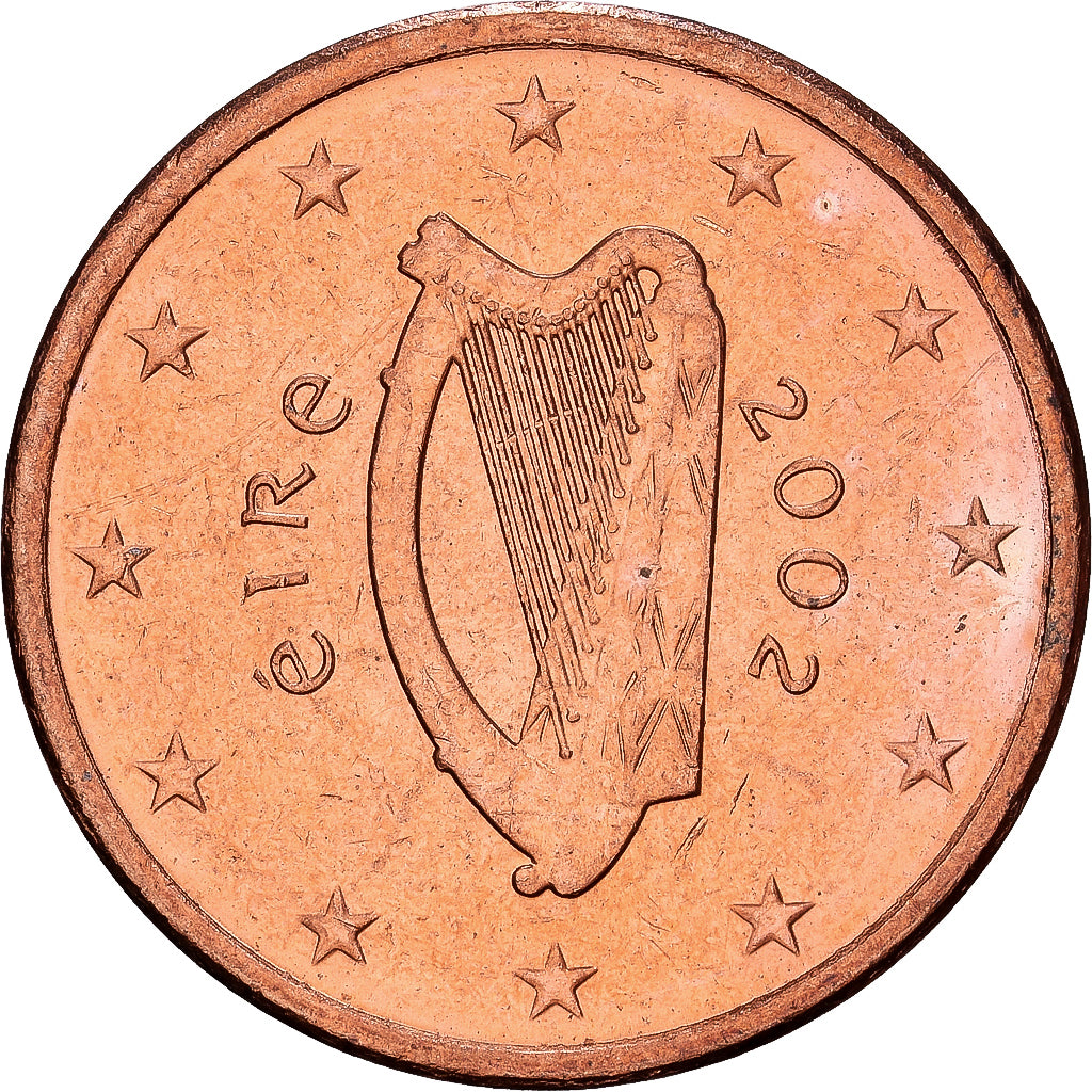 Ireland, 2 Euro Cent, 2002, Dublin, Copper Plated Steel, UNZ+