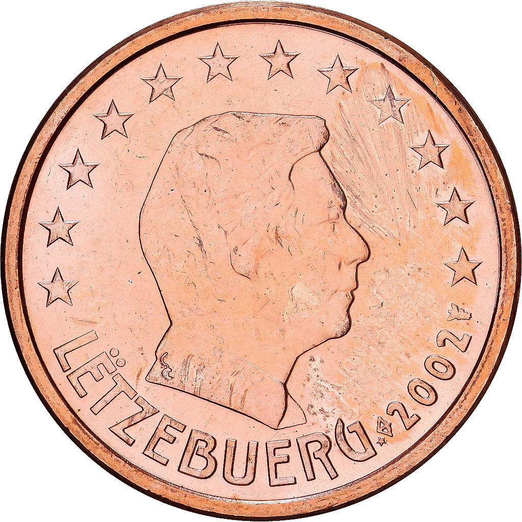 Luxemburg, Henri, 2 Euro Cent, 2002, Utrecht, Copper Plated Steel, UNZ+, KM:76