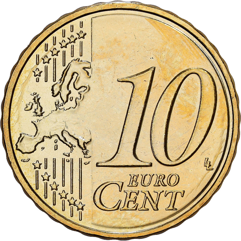 Luxembourg, Henri, 10 Euro Cent, 2007, Utrecht, Nordic gold, MS(65-70), KM:78