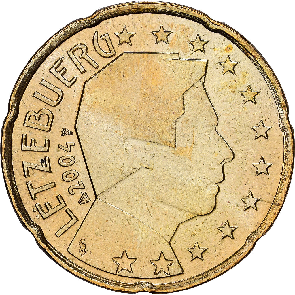 Luxembourg, Henri, 20 Euro Cent, 2004, Utrecht, Nordic gold, MS(63), KM:79