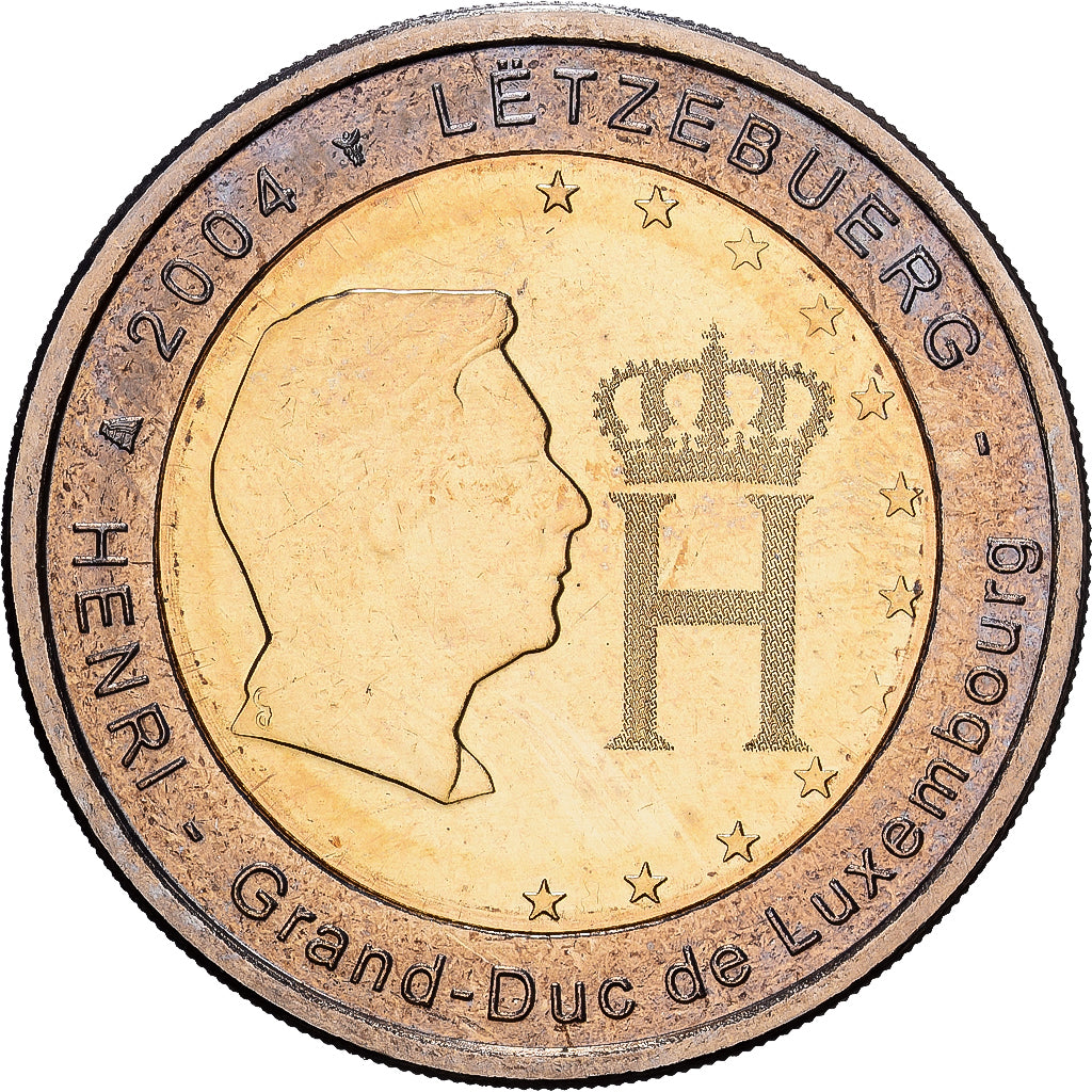 Luxemburg, 2 Euro, Monogramme of Henri I, 2004, Utrecht, Bi-Metallic, STGL