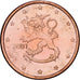 Finlandia, 5 Centimes, 2001, Vantaa, Miedź platerowana stalą, AU(55-58)