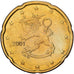 Finland, 20 Euro Cent, série FDC, 2001, Mint of Finland, Nordic gold, MS(64)