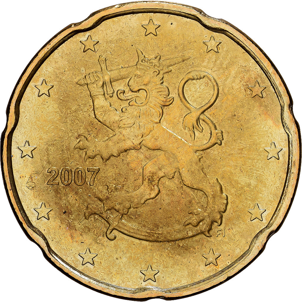 Finland, 20 Euro Cent, série FDC, 2007, Mint of Finland, Nordic gold