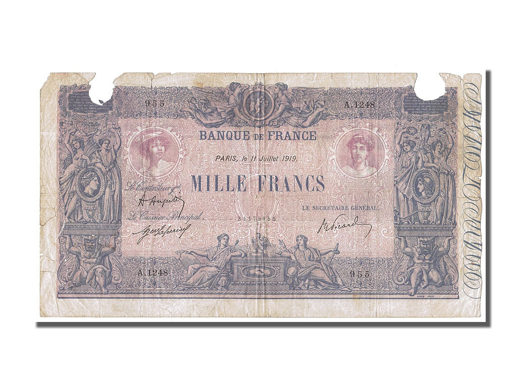 Billet, France, 1000 Francs, 1 000 F 1889-1926 ''Bleu et Rose'', 1919
