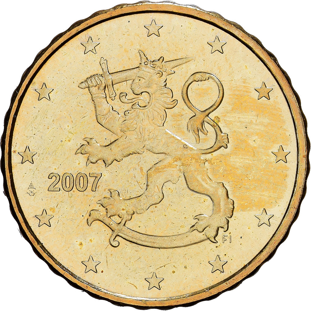 Finlande, 10 Euro Cent, 2007, Vantaa, Or nordique, SUP+