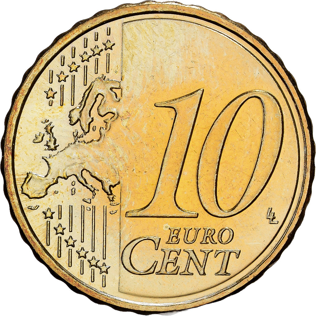 Finlande, 10 Euro Cent, 2007, Vantaa, Or nordique, SUP+