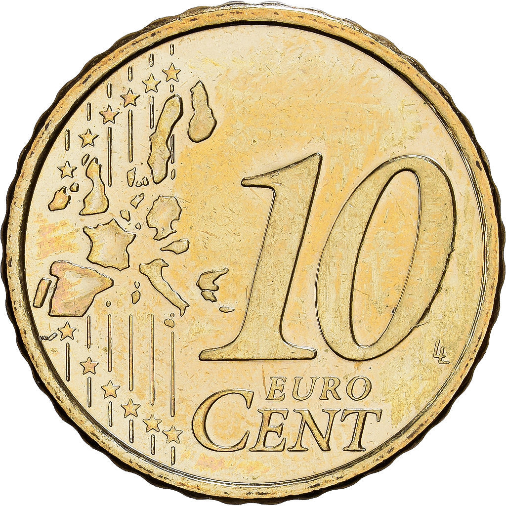 Finland, 10 Euro Cent, 2001, Vantaa, Nordic gold, PR+