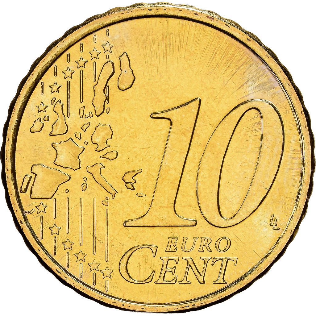 Finland, 10 Euro Cent, 2001, Vantaa, Nordic gold, MS(65-70)