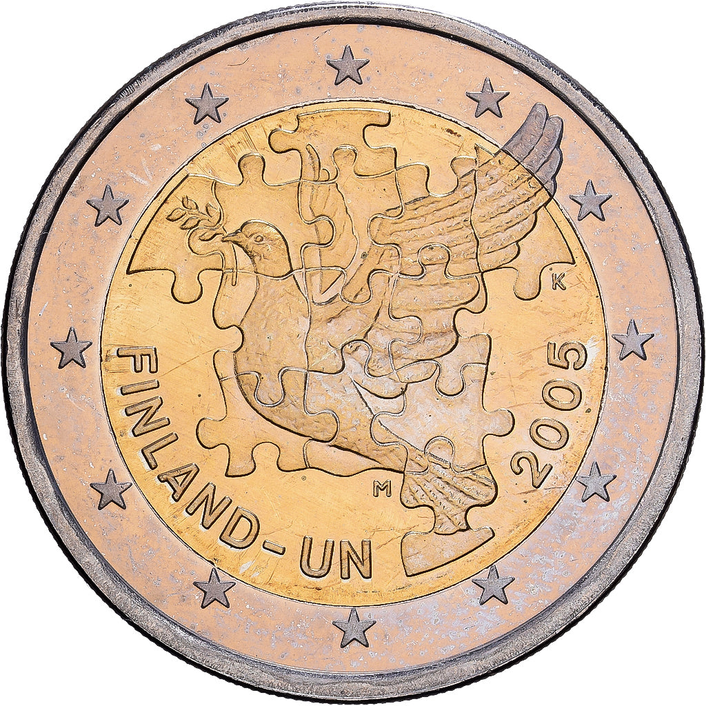 Finland, 2 Euro, Finland in UN, BU, 2005, Vantaa, Bi-Metallic, AU(55-58)