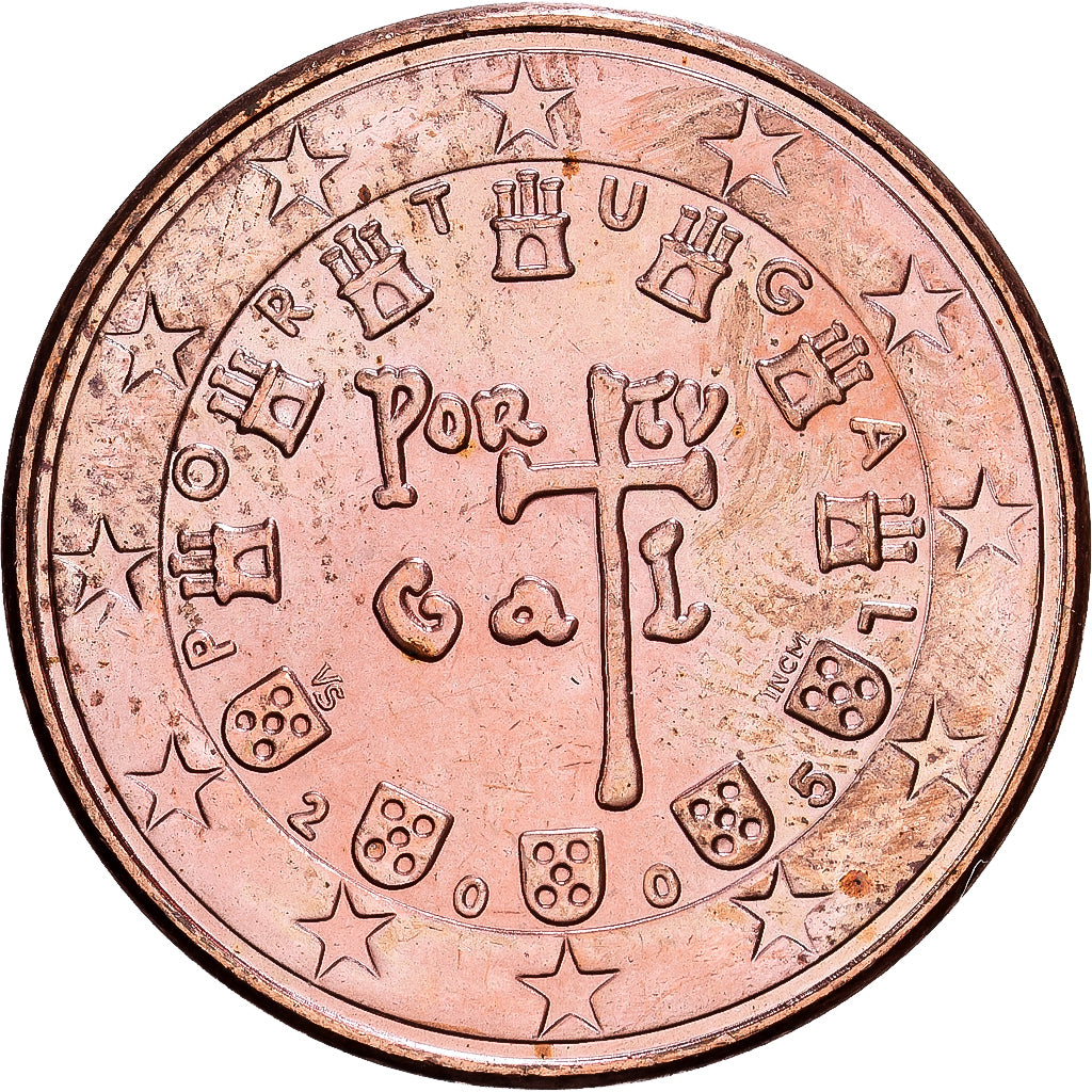 Portugal, 5 Euro Cent, 2005, Lisbon, Copper Plated Steel, MS(63), KM:742