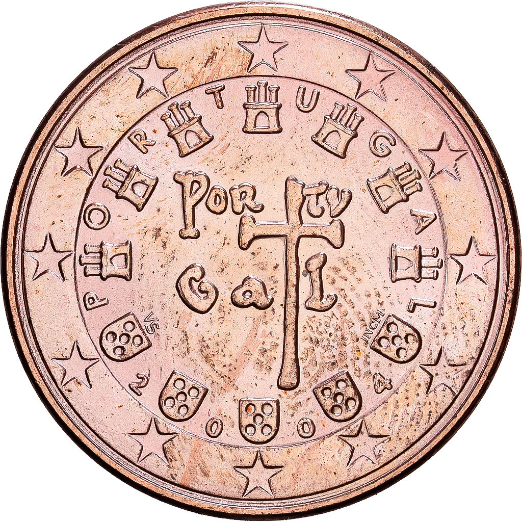 Portugal, 5 Euro Cent, 2004, Lisbon, Copper Plated Steel, MS(63), KM:742