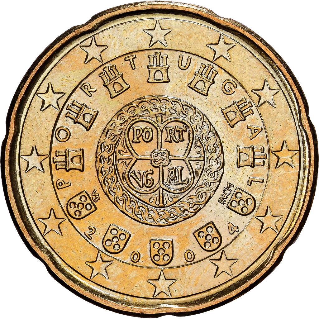 Portugal, 20 Euro Cent, 2004, Lisbon, Nordic gold, MS(63), KM:744