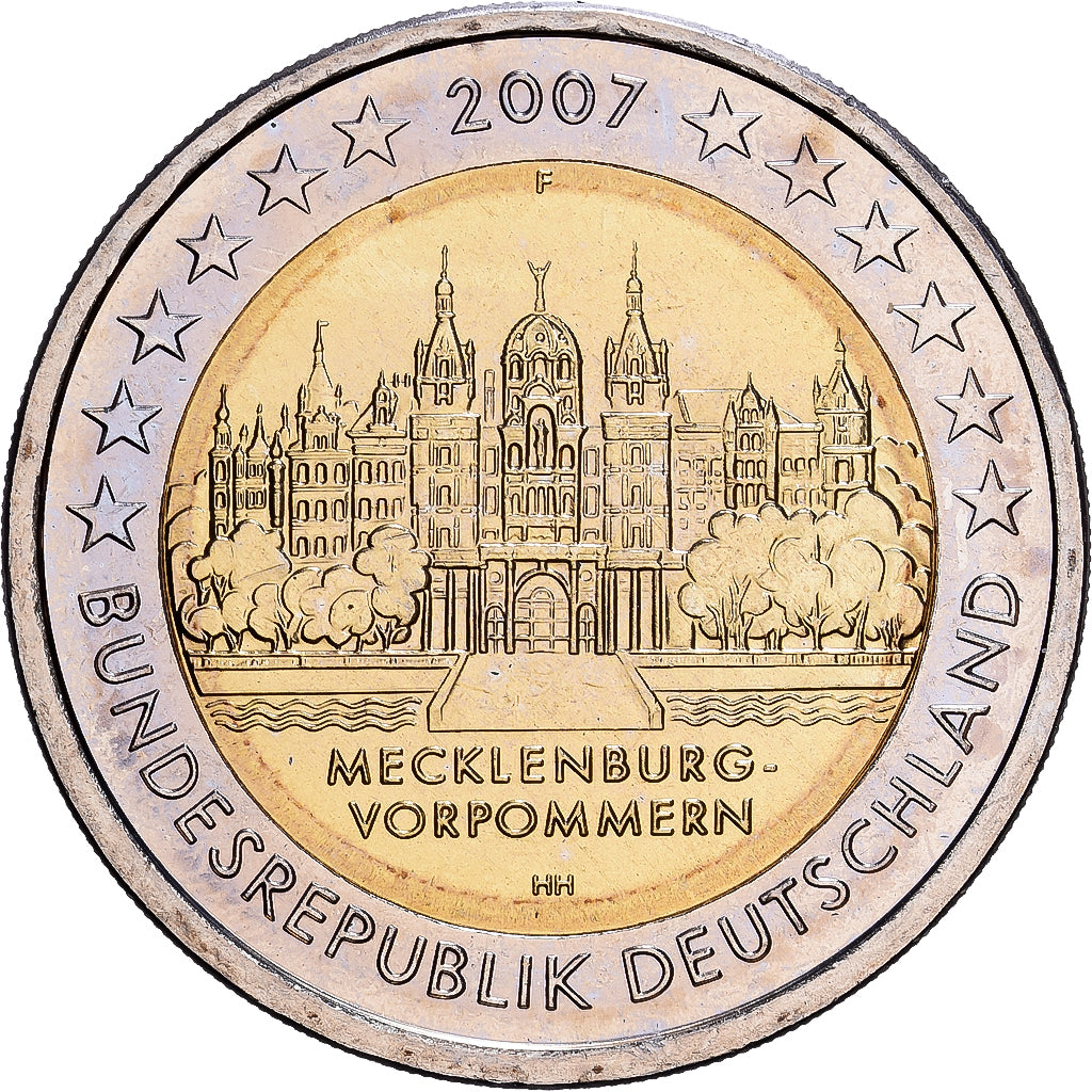 Germania, 2 Euro, 2007, Stuttgart, Bi-metallico, SPL