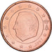 Bélgica, Albert II, Euro Cent, 2007, Brussels, Cobre chapado en acero, SC