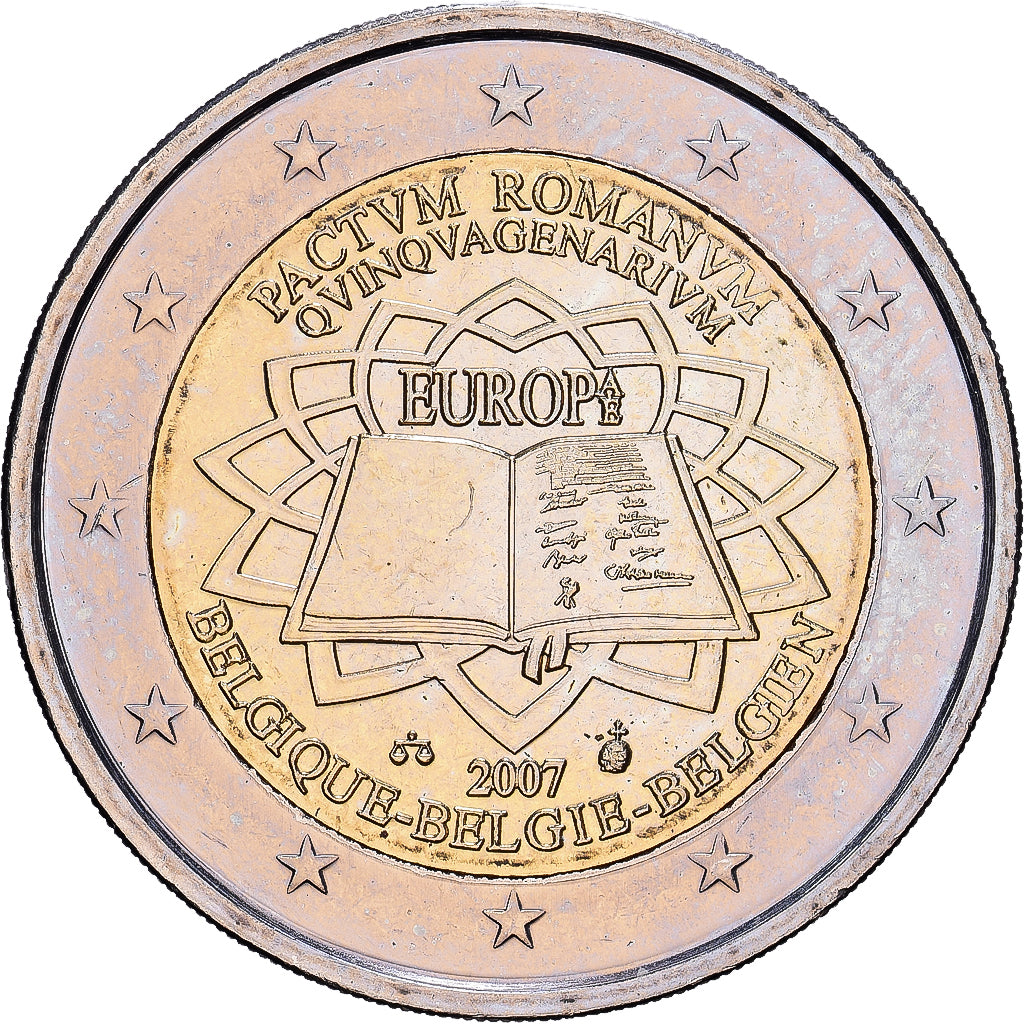 Bélgica, 2 Euro, 2007, Brussels, Bimetálico, SC