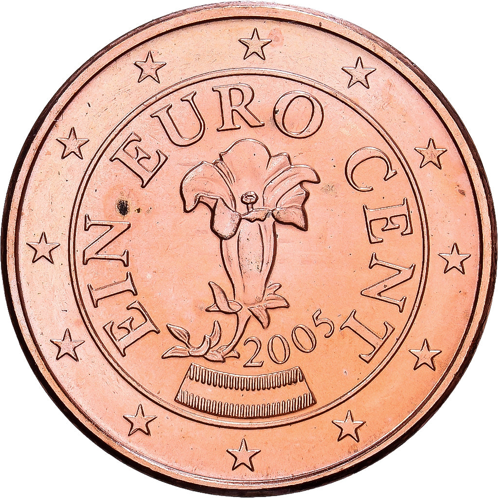 Österreich, Euro Cent, 2005, Copper Plated Steel, UNZ, KM:3082