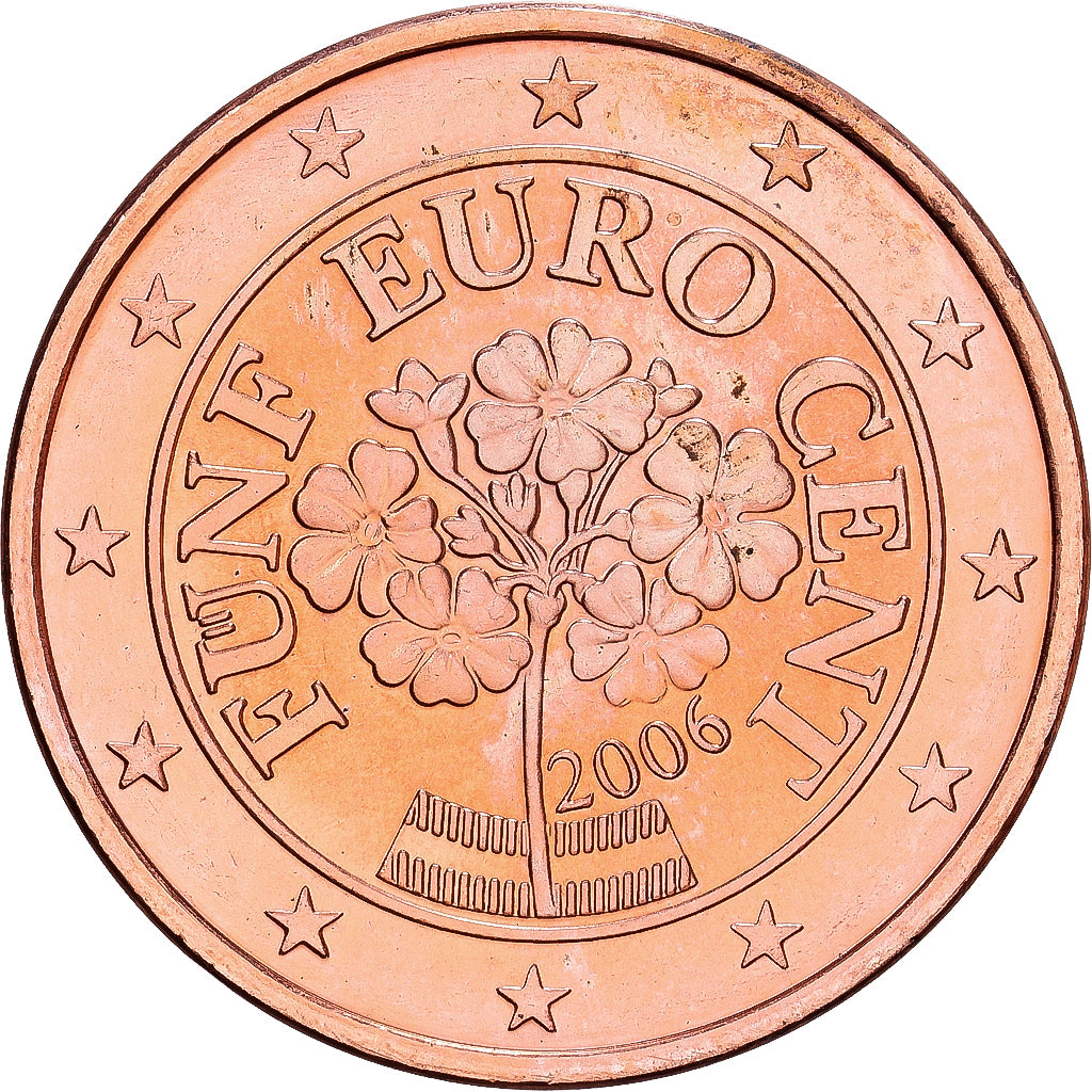 Austria, 5 Euro Cent, 2006, Vienna, Cobre chapado en acero, SC, KM:3084