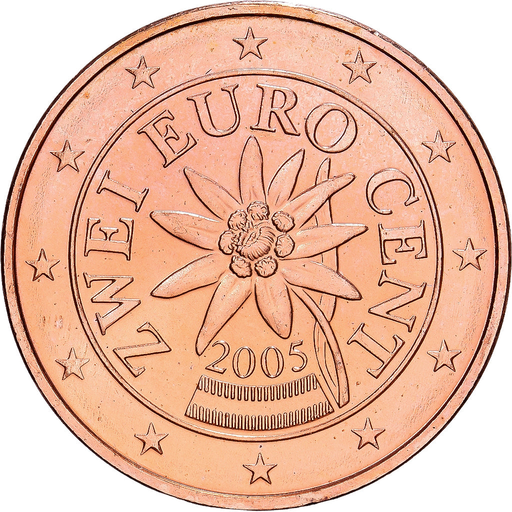 Austria, 2 Euro Cent, 2005, Vienna, Copper Plated Steel, MS(63), KM:3083