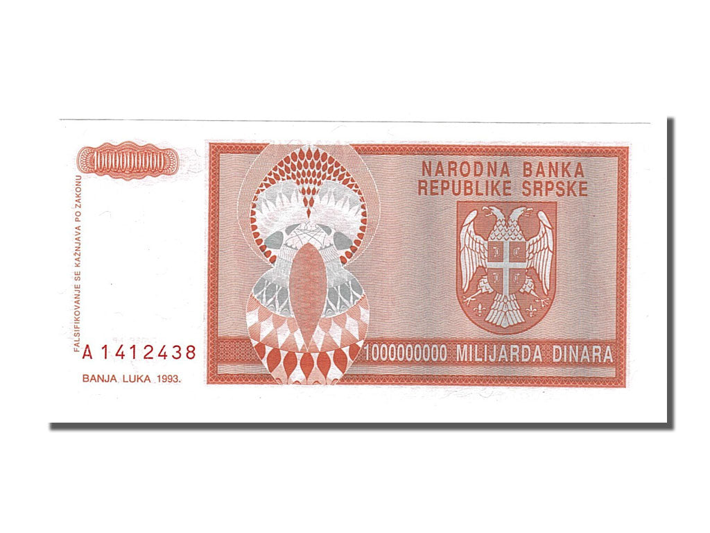 Banknote, Bosnia - Herzegovina, 1 Milliard Dinara, 1993, UNC(65-70)