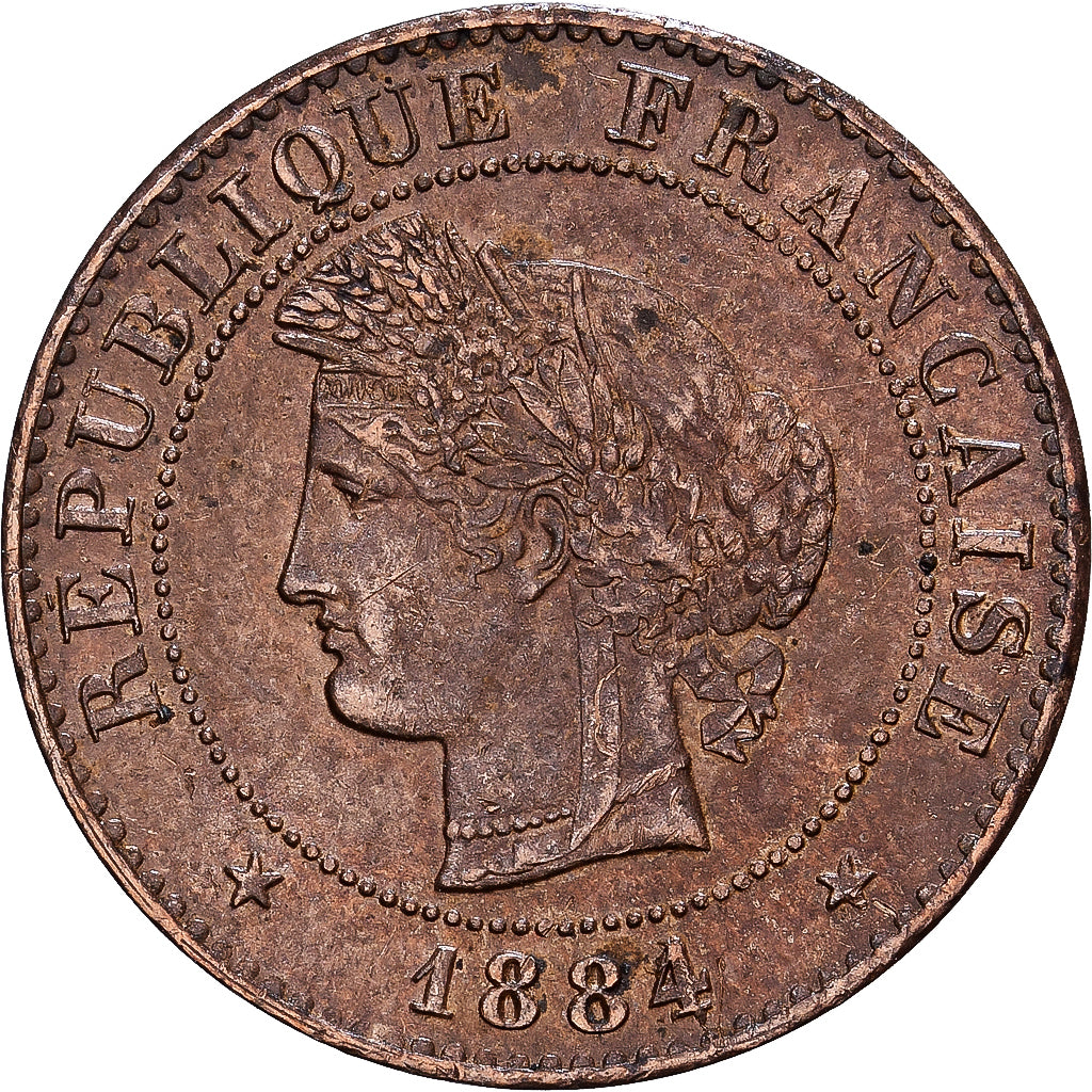 France, 1 Centime, Cérès, 1884, Paris, Bronze, EF(40-45), Gadoury:88