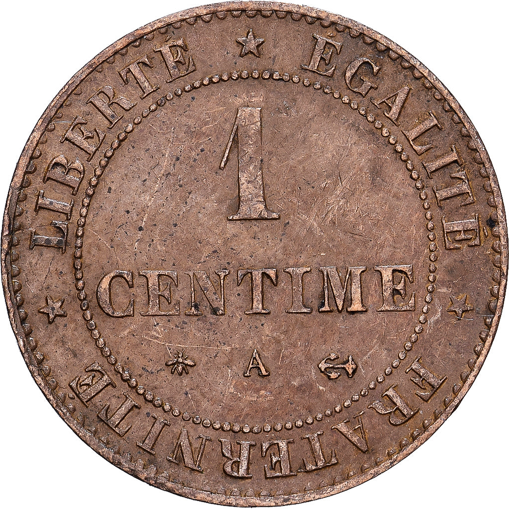 Francia, 1 Centime, Cérès, 1879, Paris, Bronzo, MB+, Gadoury:88