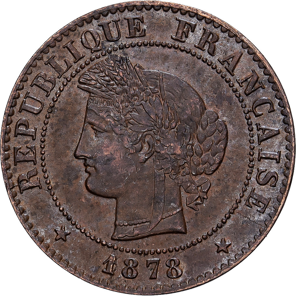 France, 1 Centime, Cérès, 1878, Paris, Bronze, EF(40-45), Gadoury:88