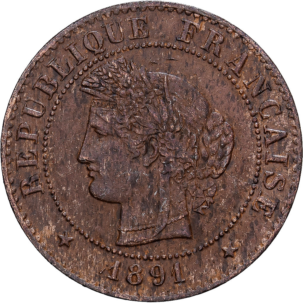 France, 1 Centime, Cérès, 1891, Paris, Bronze, VF(30-35), Gadoury:88