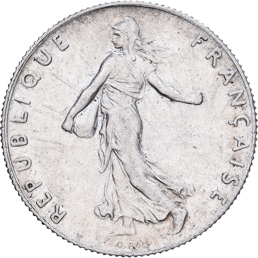 France, Semeuse, 50 Centimes, 1916, Paris, AU(55-58), Silver, KM:854