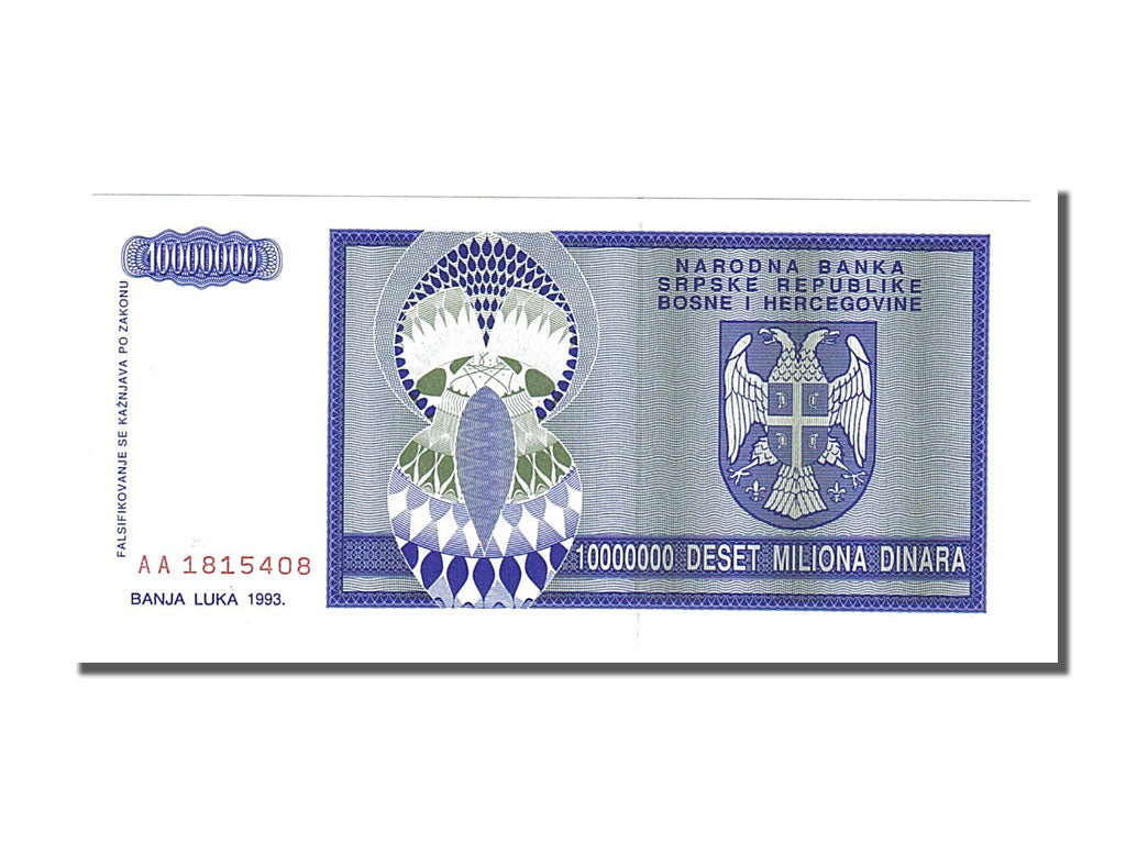 Banknote, Bosnia - Herzegovina, 10 Million Dinara, 1993, UNC(65-70)